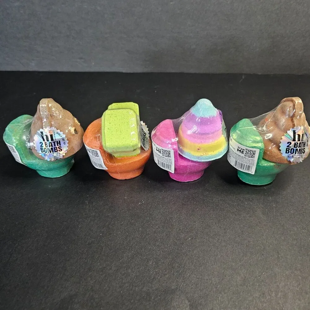 Toilet Poop Bath Bombs, Funny Personal Self Care Spa Items, Set of 4